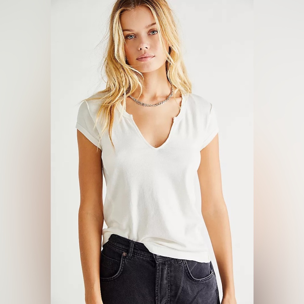 Free People Always Yours Tee in Alabaster